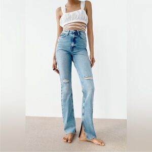 Zara Light Blue Flare Jeans